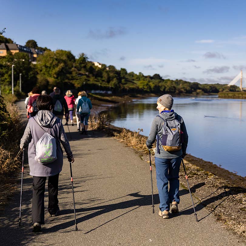Nordic walk along the Boyne River